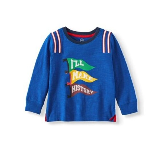 Wonder Nation Toddlers Blue Long-Sleeve Crew Neck T-Shirt Size 2T - Picture 1 of 5